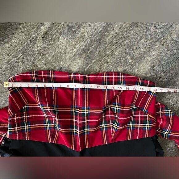 New York & Company Tartan Bow Waist Train Jumpsuit-Size 2X - Picture 7 of 9